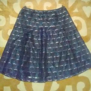 Navy Brocade Nine West Skirt